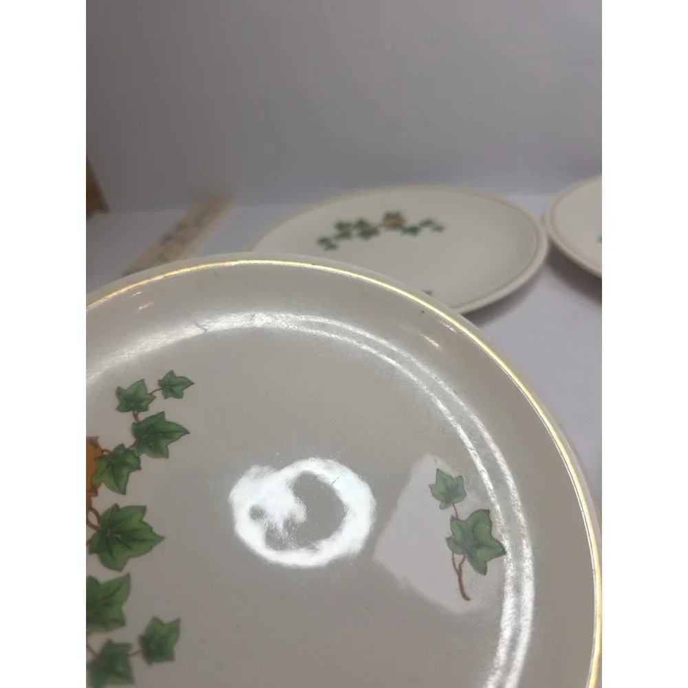 Paden City‎ Pottery USA Ivy  Gold Trim Set Of 4 Bread Plates 6.25 Vintage 1953